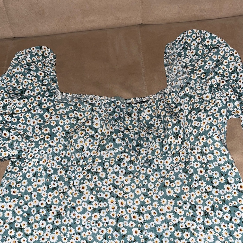 Green floral dress